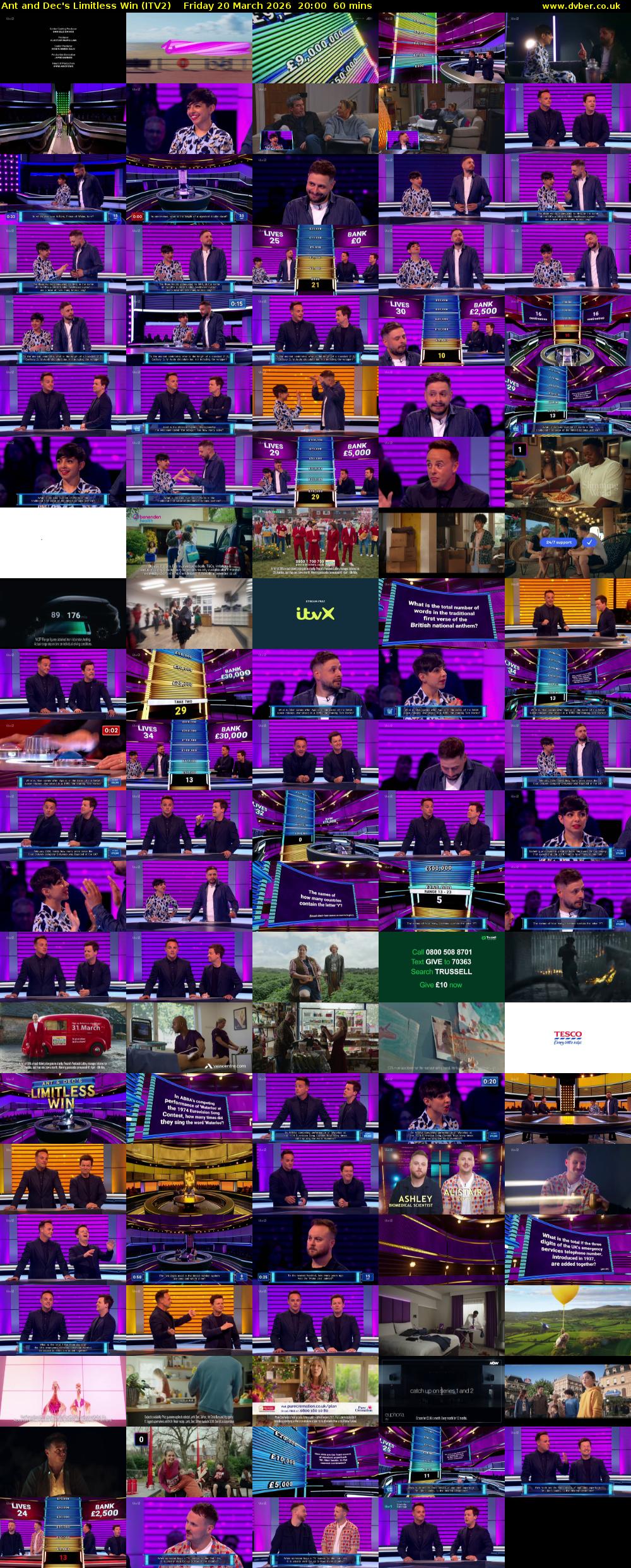 Ant and Dec's Limitless Win (ITV2) Friday 20 March 2026 20:00 - 21:00