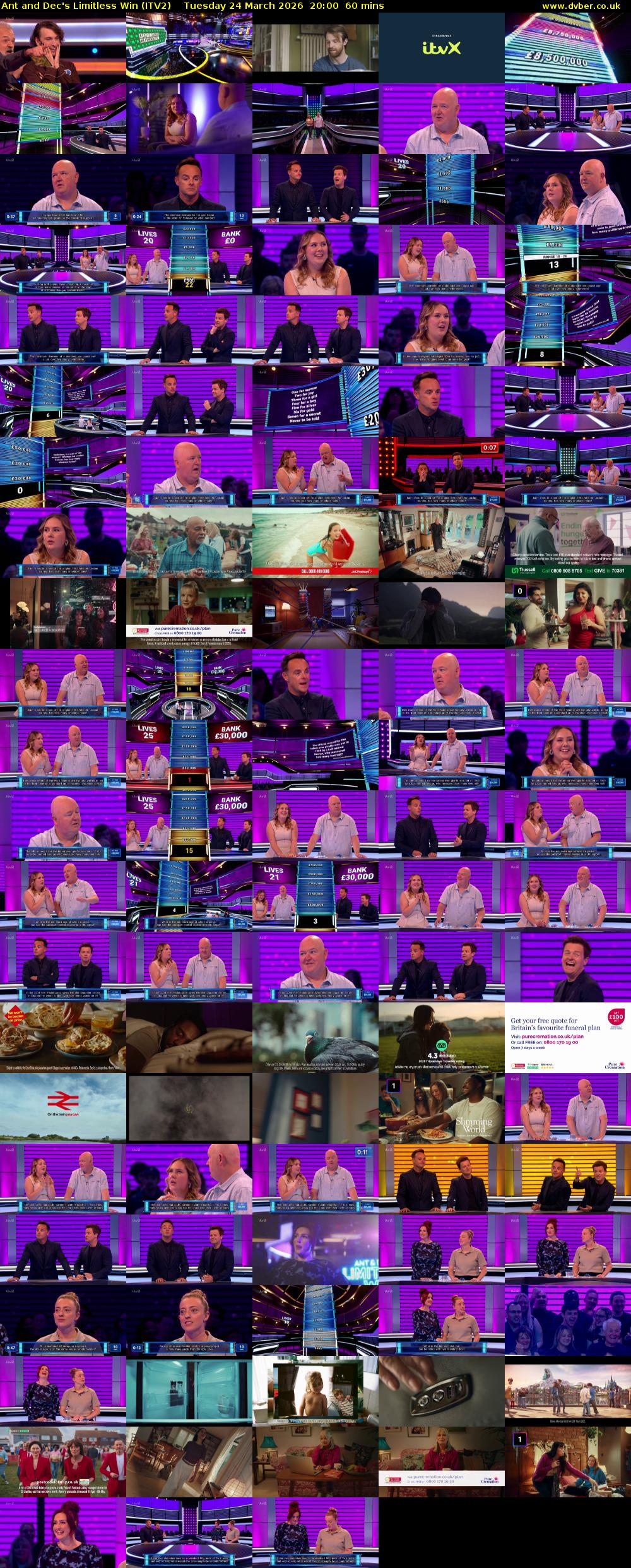 Ant and Dec's Limitless Win (ITV2) Tuesday 24 March 2026 20:00 - 21:00