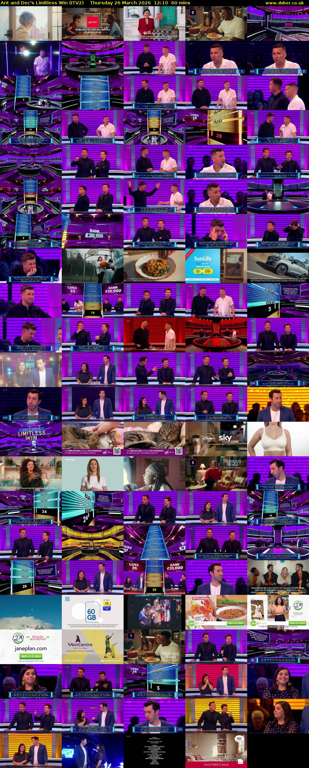 Ant and Dec's Limitless Win (ITV2) Thursday 26 March 2026 12:10 - 13:10