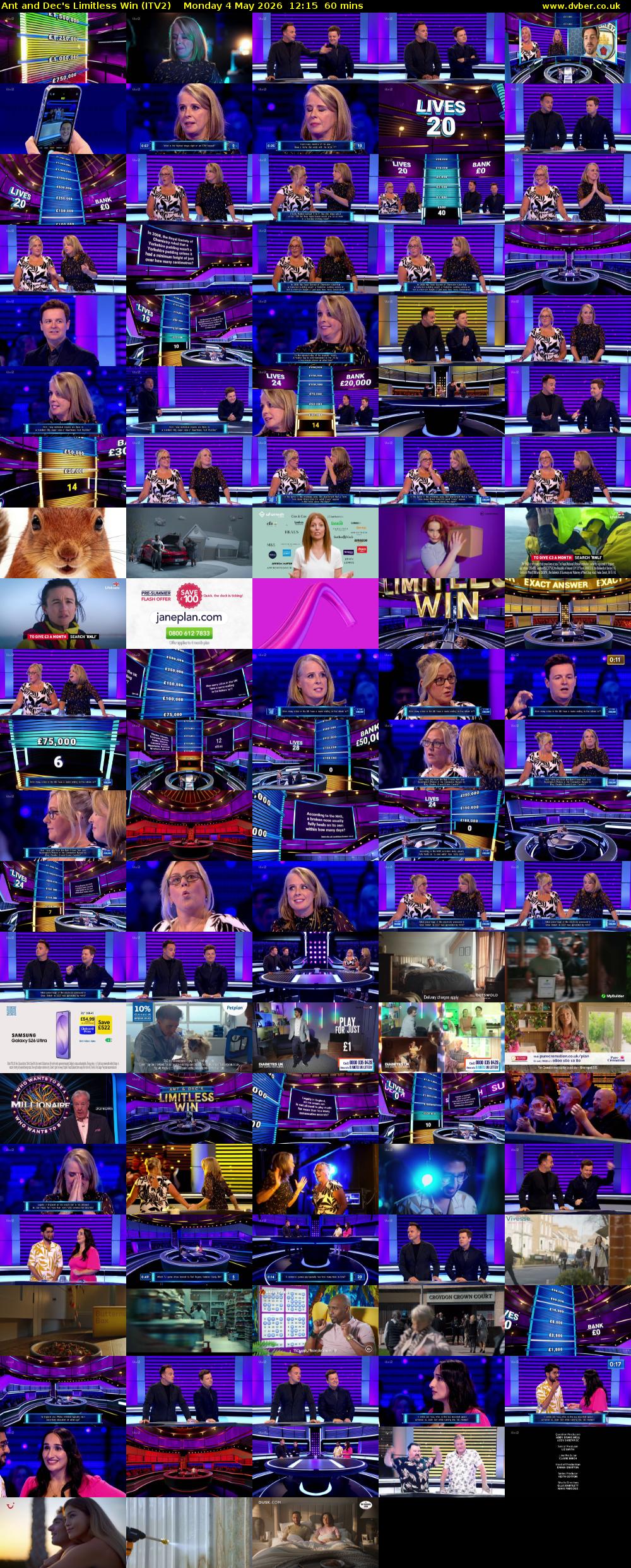 Ant and Dec's Limitless Win (ITV2) Monday 4 May 2026 12:15 - 13:15