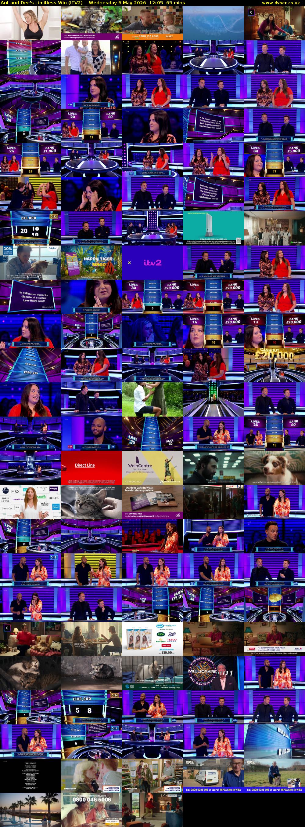 Ant and Dec's Limitless Win (ITV2) Wednesday 6 May 2026 12:05 - 13:10
