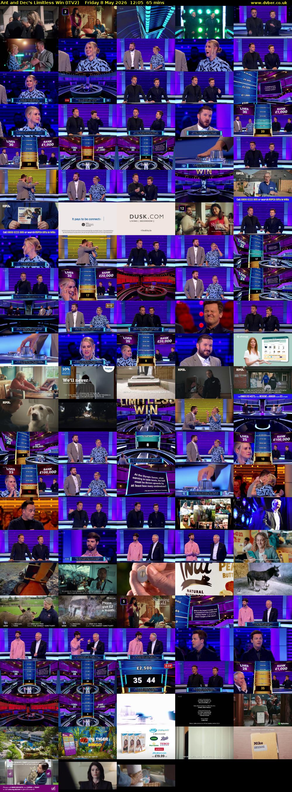 Ant and Dec's Limitless Win (ITV2) Friday 8 May 2026 12:05 - 13:10