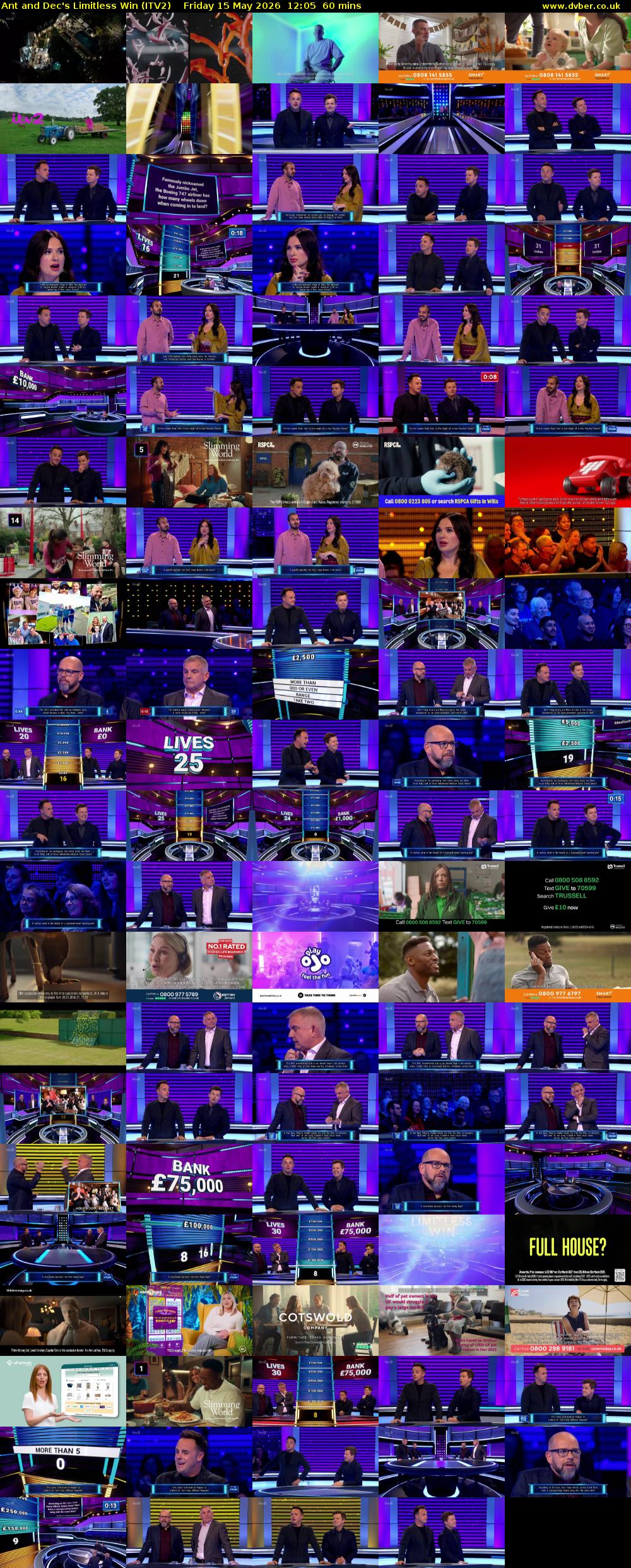Ant and Dec's Limitless Win (ITV2) Friday 15 May 2026 12:05 - 13:05