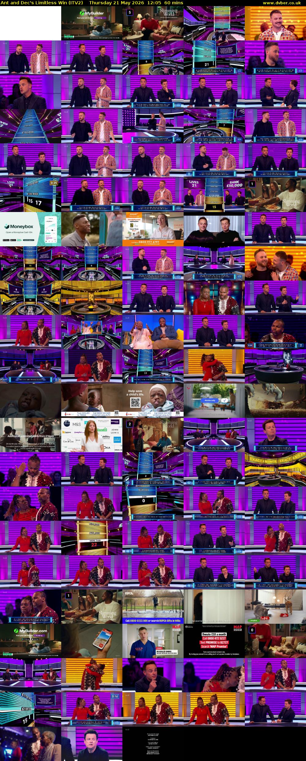 Ant and Dec's Limitless Win (ITV2) Thursday 21 May 2026 12:05 - 13:05
