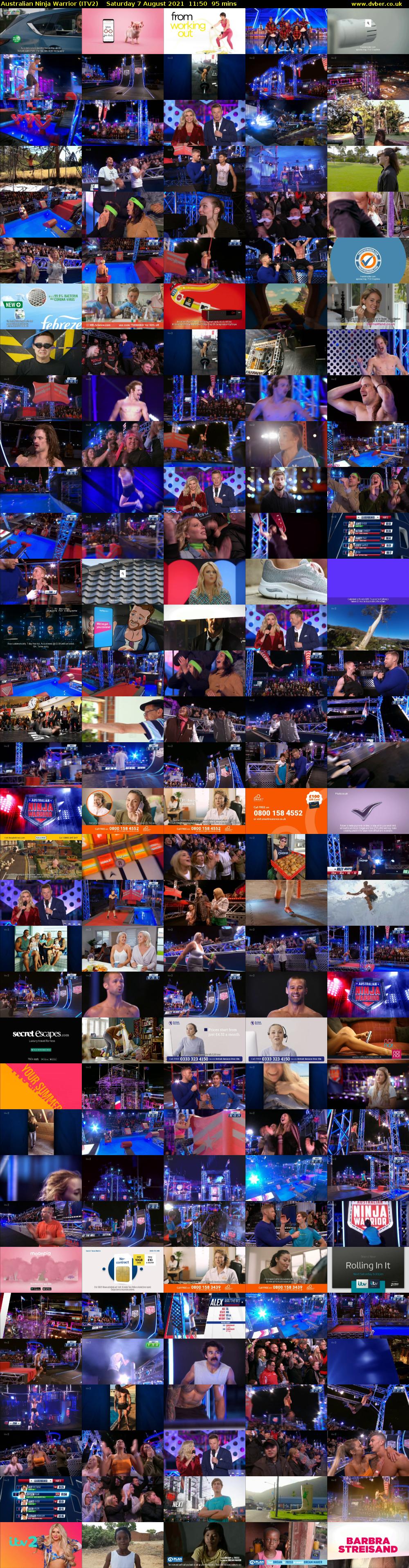 Australian Ninja Warrior (ITV2) Saturday 7 August 2021 11:50 - 13:25