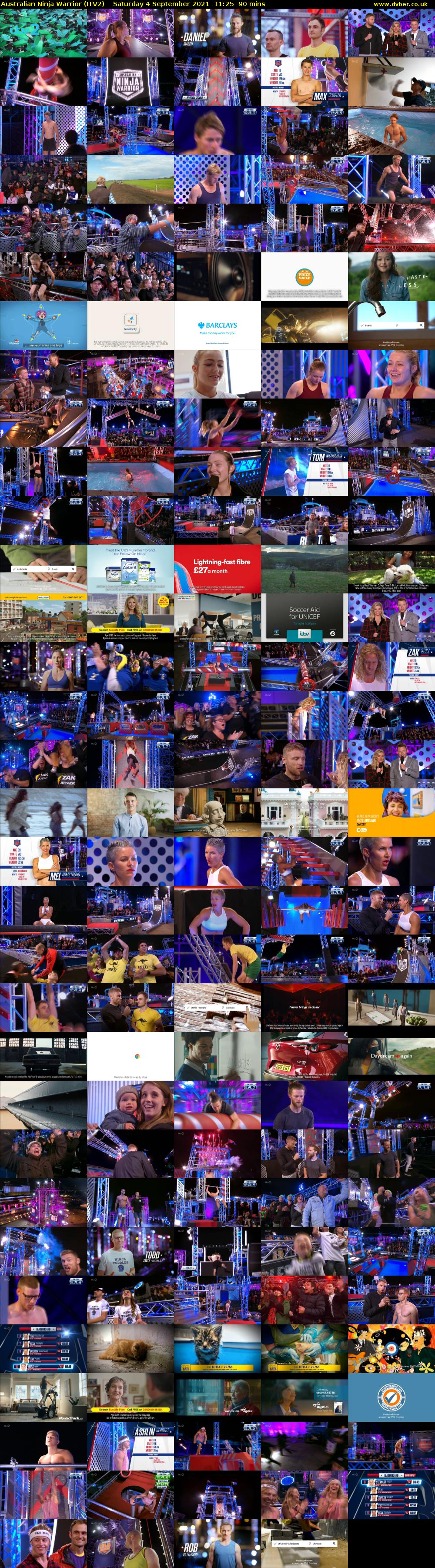 Australian Ninja Warrior (ITV2) Saturday 4 September 2021 11:25 - 12:55
