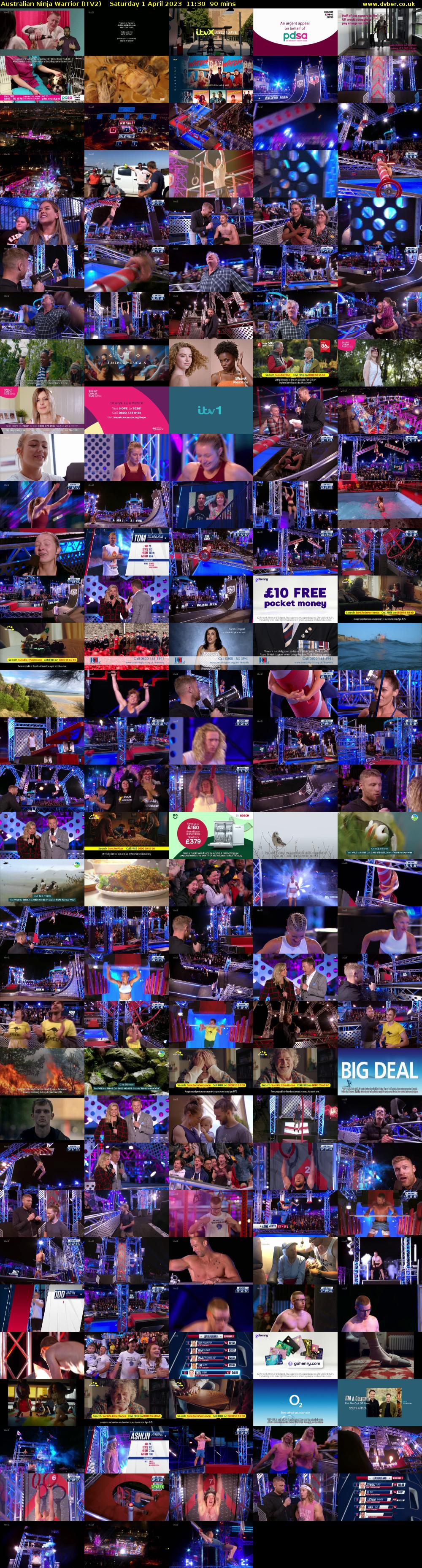 Australian Ninja Warrior (ITV2) Saturday 1 April 2023 11:30 - 13:00