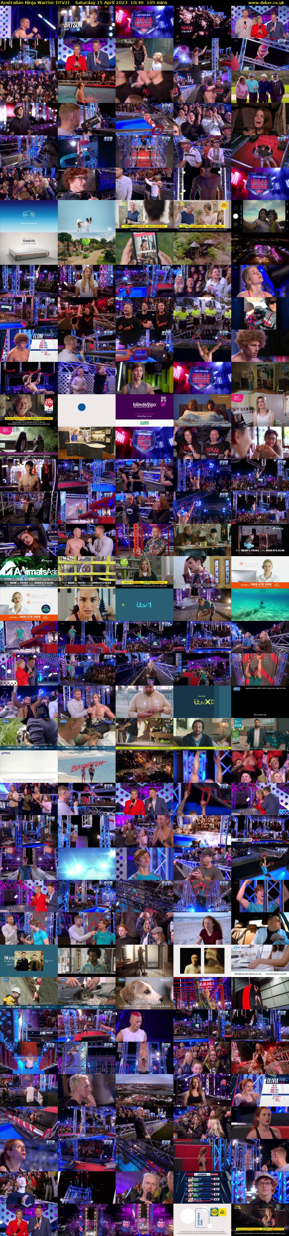 Australian Ninja Warrior (ITV2) Saturday 15 April 2023 10:40 - 12:25