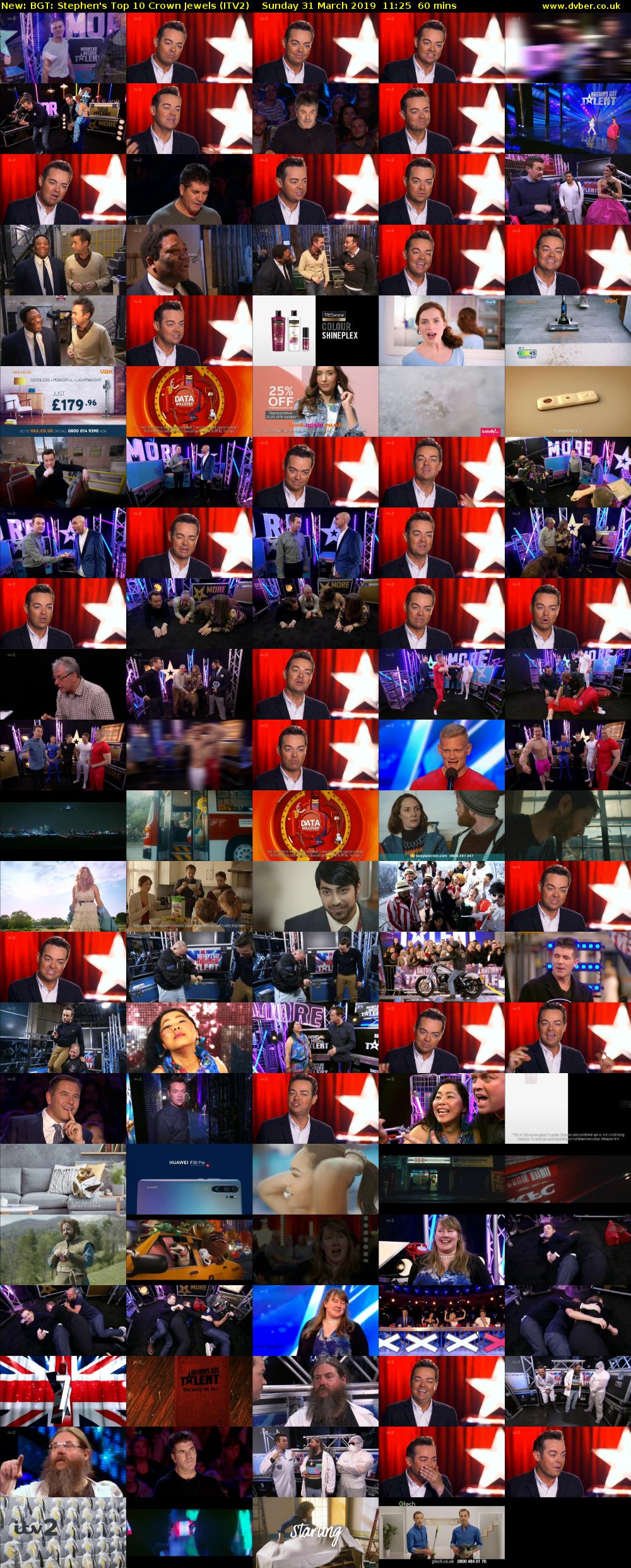 BGT: Stephen's Top 10 Crown Jewels (ITV2) Sunday 31 March 2019 11:25 - 12:25