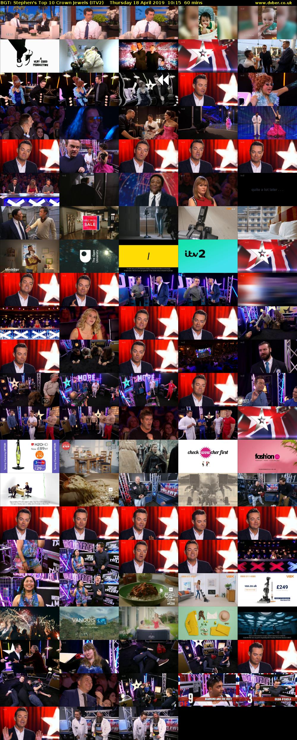 BGT: Stephen's Top 10 Crown Jewels (ITV2) Thursday 18 April 2019 10:15 - 11:15