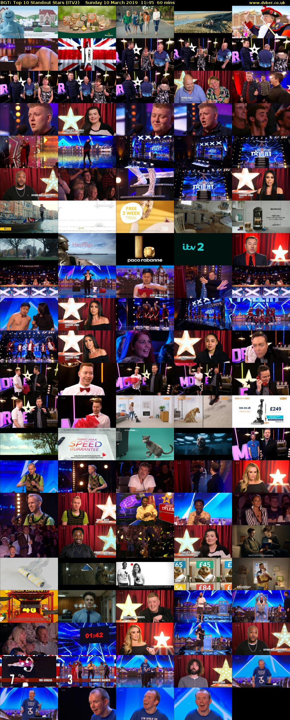 BGT: Top 10 Standout Stars (ITV2) Sunday 10 March 2019 11:45 - 12:45