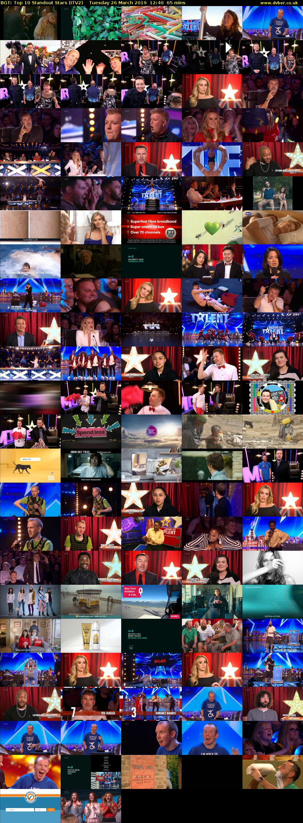 BGT: Top 10 Standout Stars (ITV2) Tuesday 26 March 2019 12:40 - 13:45