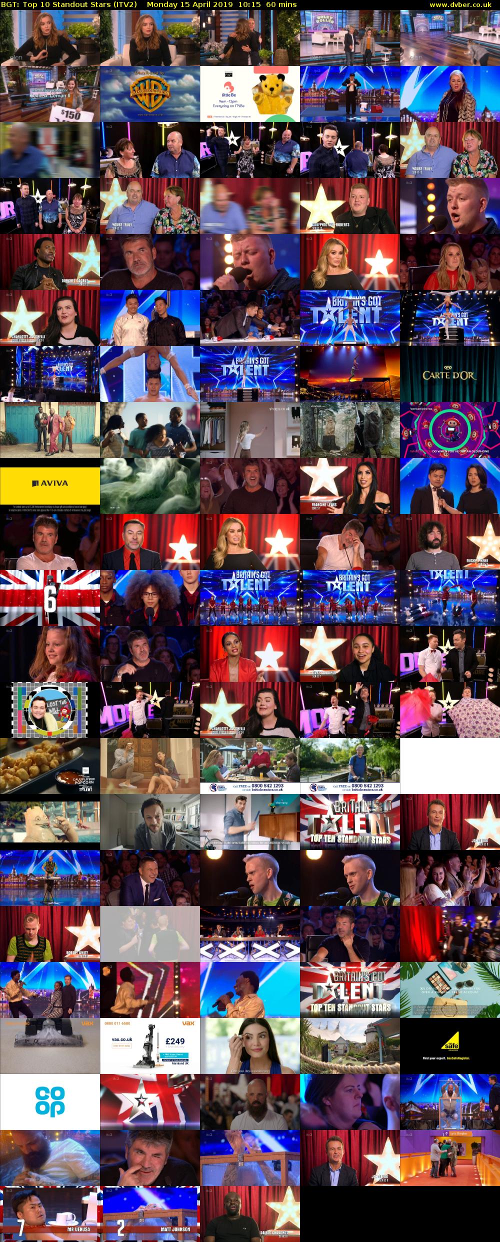 BGT: Top 10 Standout Stars (ITV2) Monday 15 April 2019 10:15 - 11:15