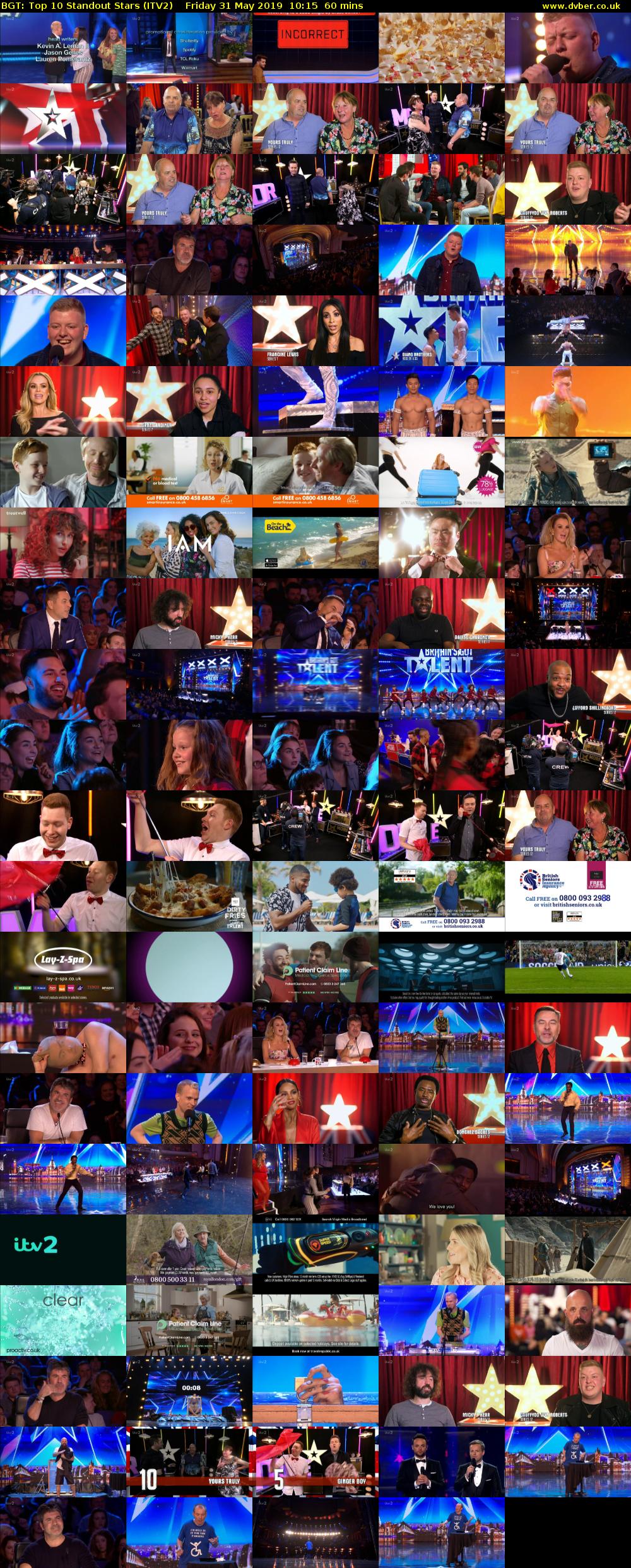 BGT: Top 10 Standout Stars (ITV2) Friday 31 May 2019 10:15 - 11:15