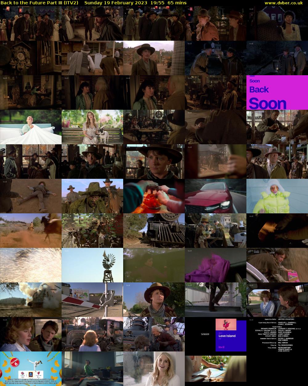 Back to the Future Part III (ITV2) Sunday 19 February 2023 19:55 - 21:00