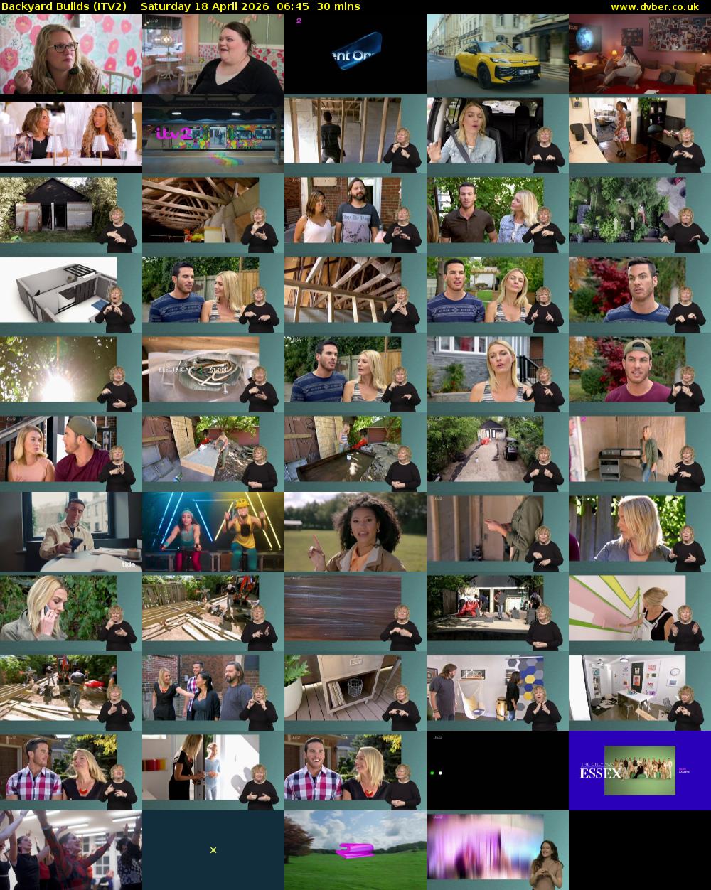 Backyard Builds (ITV2) Saturday 18 April 2026 06:45 - 07:15