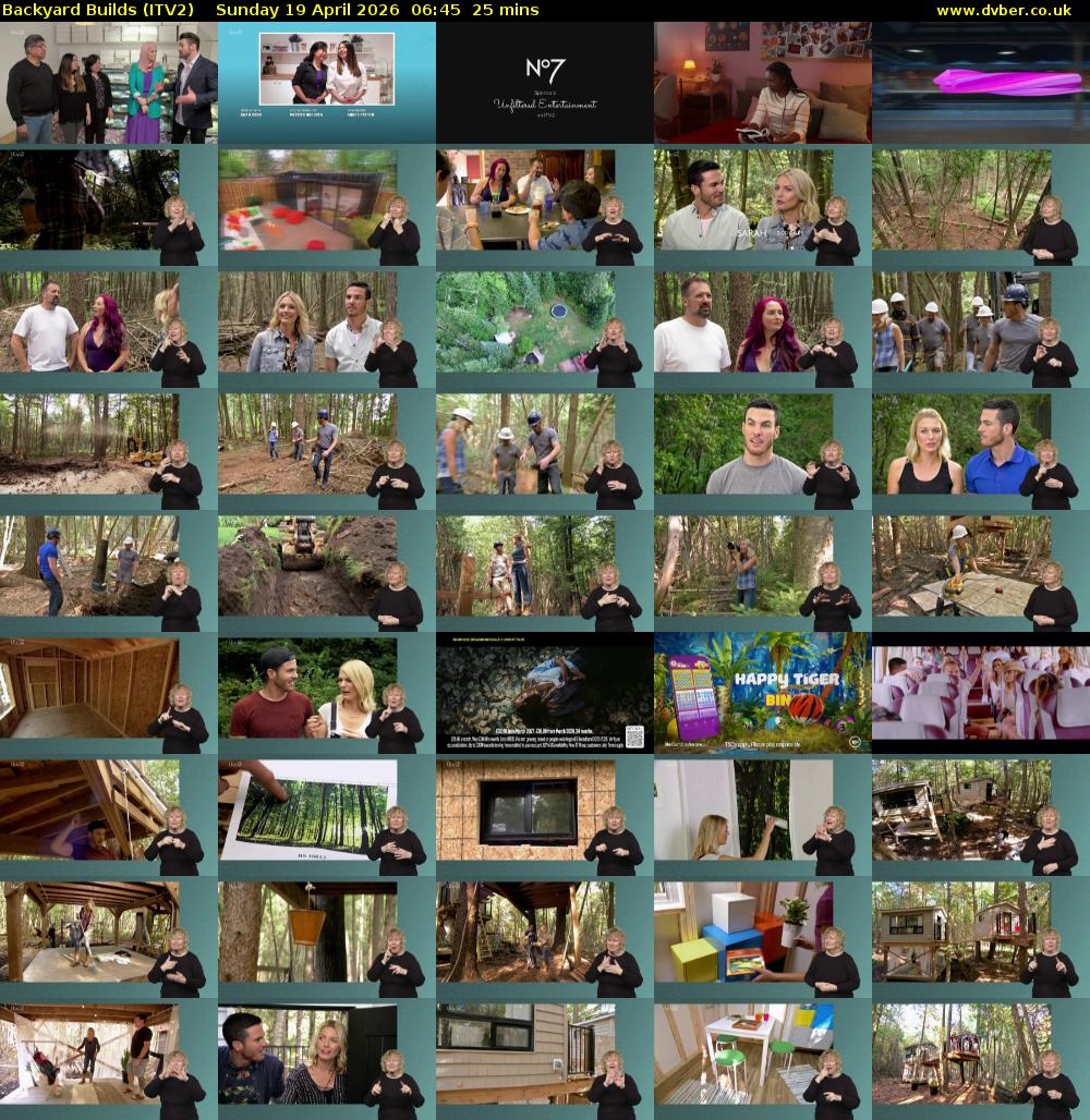 Backyard Builds (ITV2) Sunday 19 April 2026 06:45 - 07:10