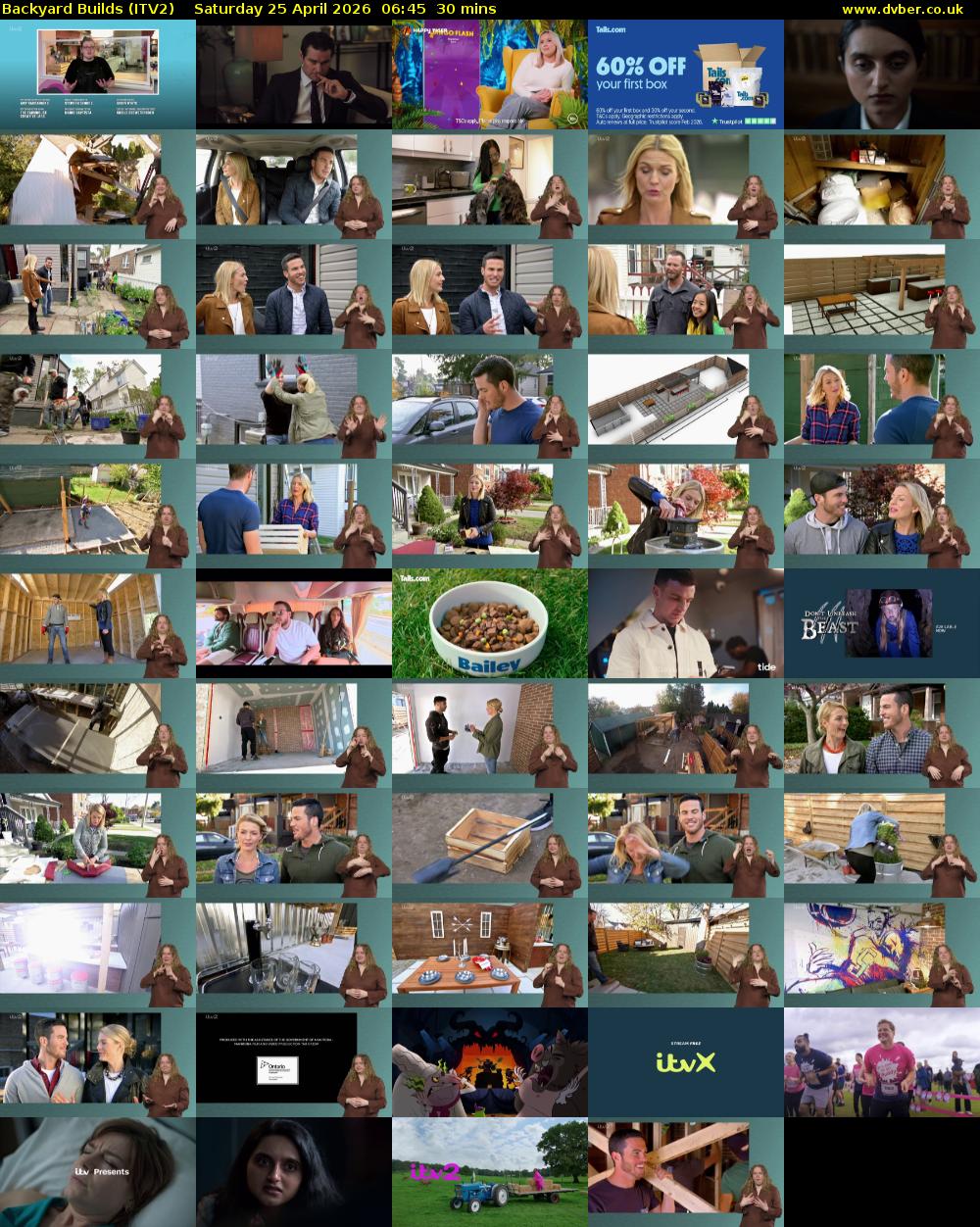 Backyard Builds (ITV2) Saturday 25 April 2026 06:45 - 07:15