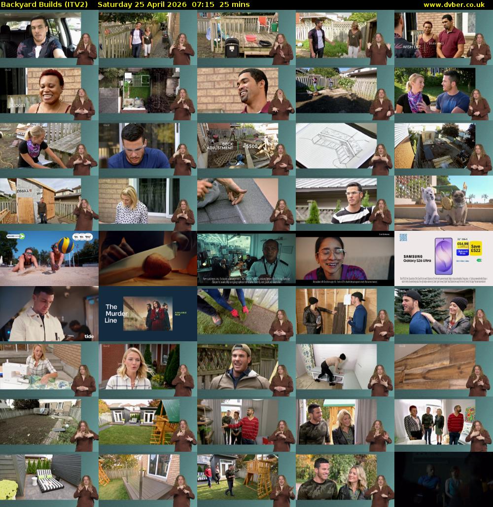 Backyard Builds (ITV2) Saturday 25 April 2026 07:15 - 07:40