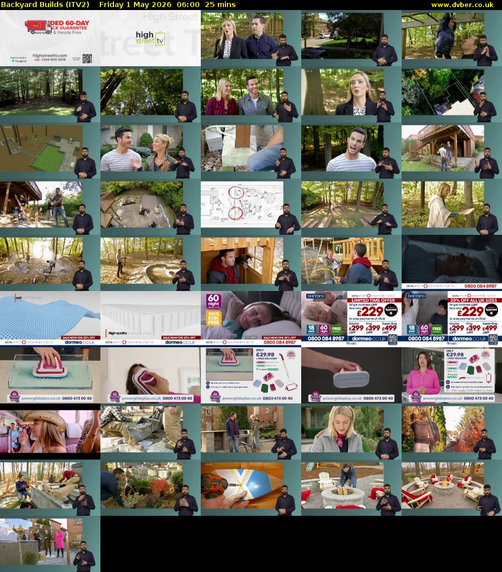 Backyard Builds (ITV2) Friday 1 May 2026 06:00 - 06:25