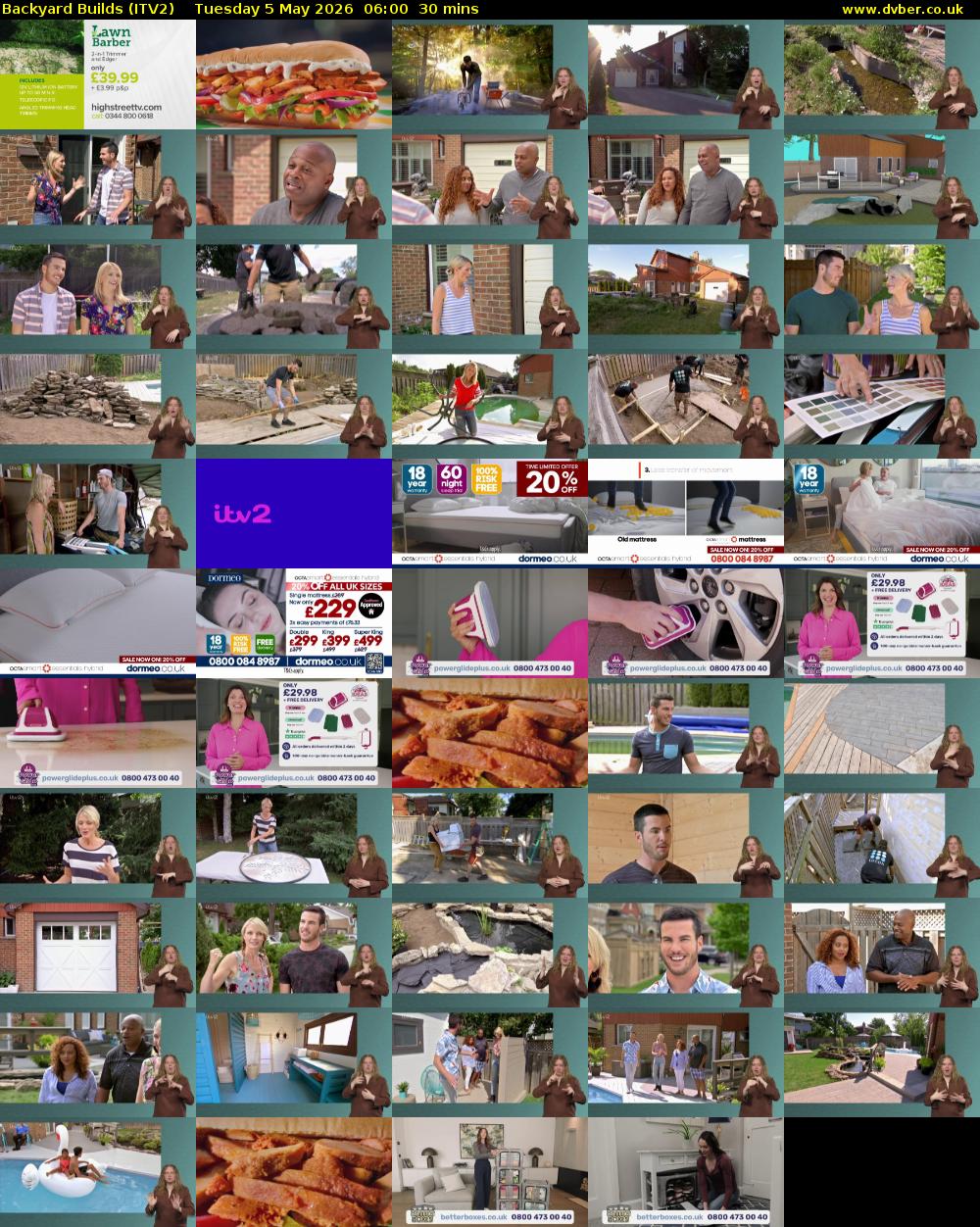 Backyard Builds (ITV2) Tuesday 5 May 2026 06:00 - 06:30