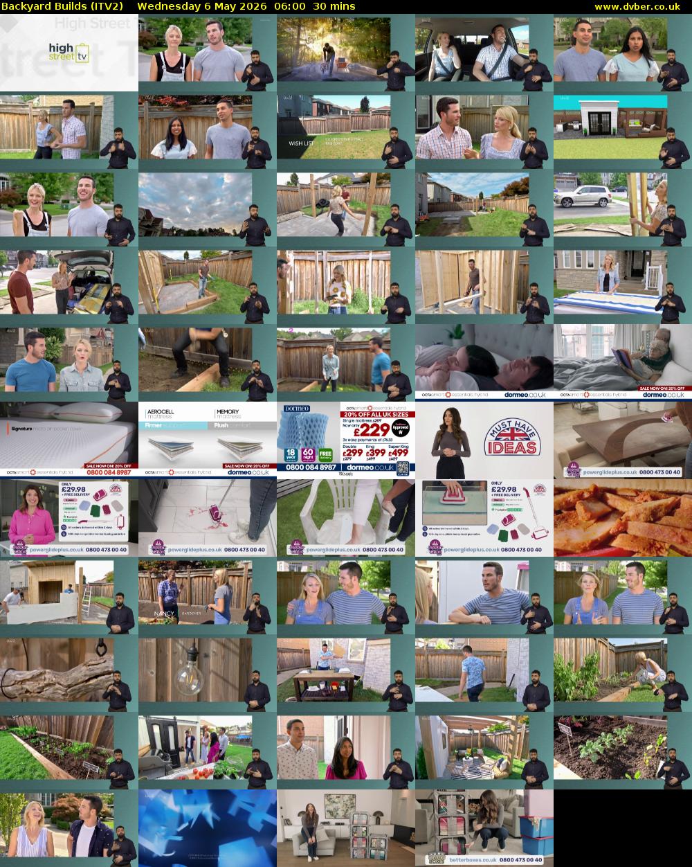 Backyard Builds (ITV2) Wednesday 6 May 2026 06:00 - 06:30