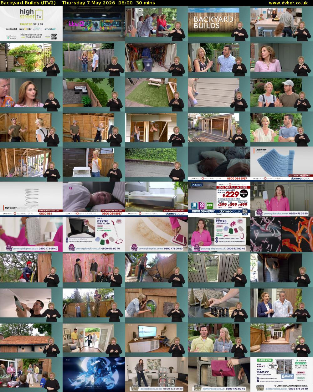 Backyard Builds (ITV2) Thursday 7 May 2026 06:00 - 06:30