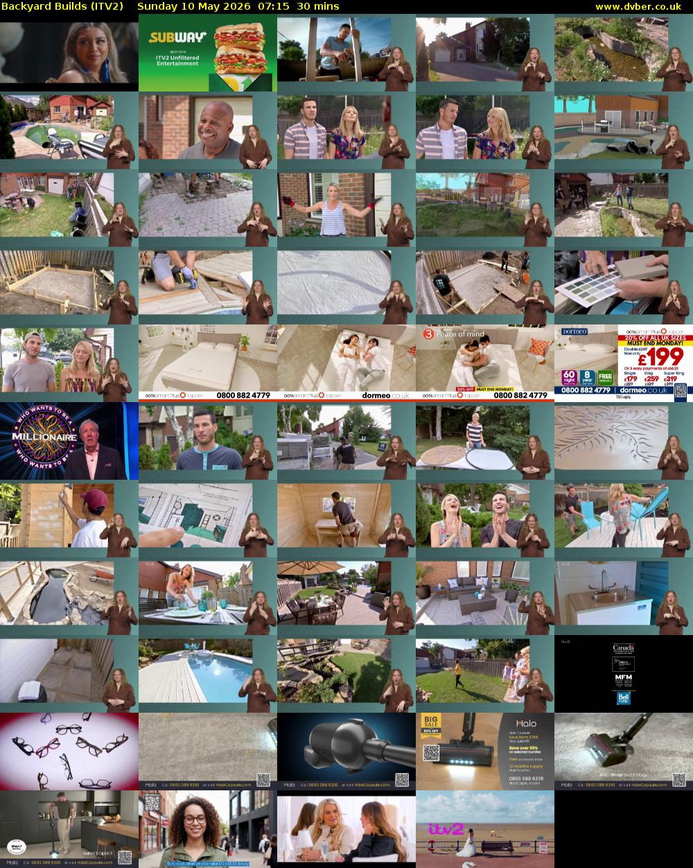 Backyard Builds (ITV2) Sunday 10 May 2026 07:15 - 07:45