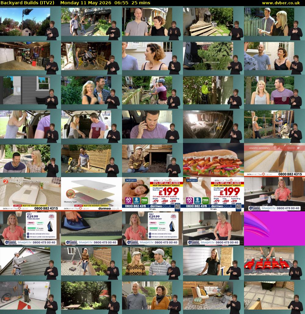 Backyard Builds (ITV2) Monday 11 May 2026 06:55 - 07:20