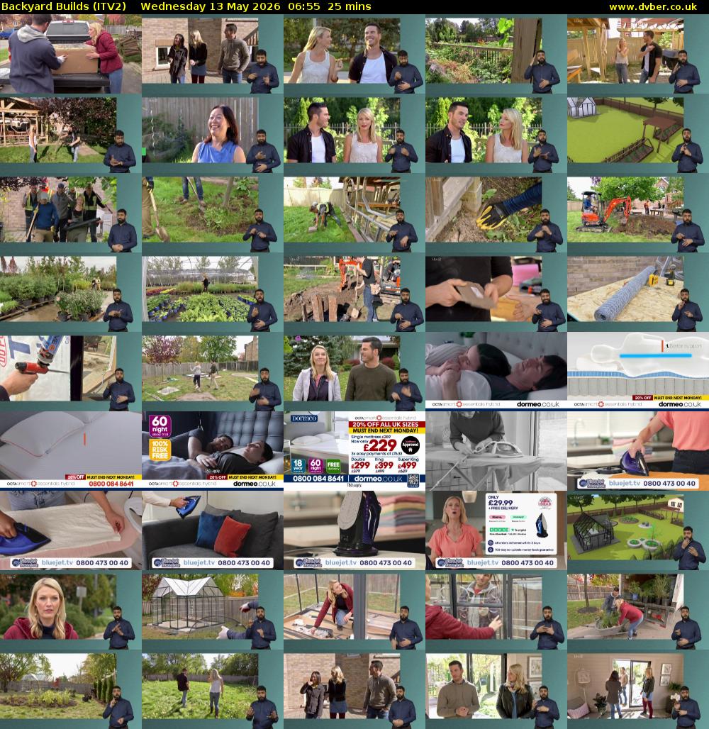 Backyard Builds (ITV2) Wednesday 13 May 2026 06:55 - 07:20