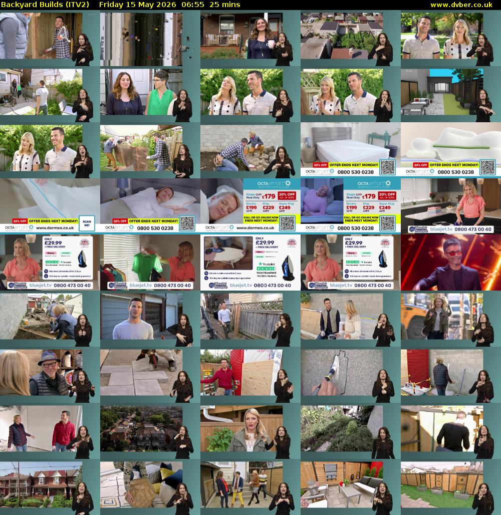 Backyard Builds (ITV2) Friday 15 May 2026 06:55 - 07:20