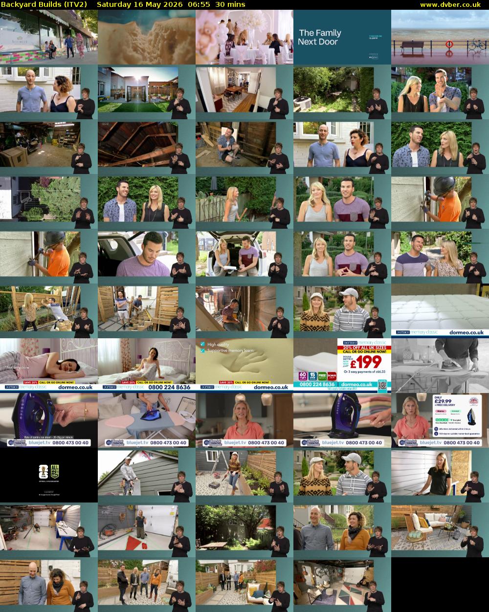 Backyard Builds (ITV2) Saturday 16 May 2026 06:55 - 07:25