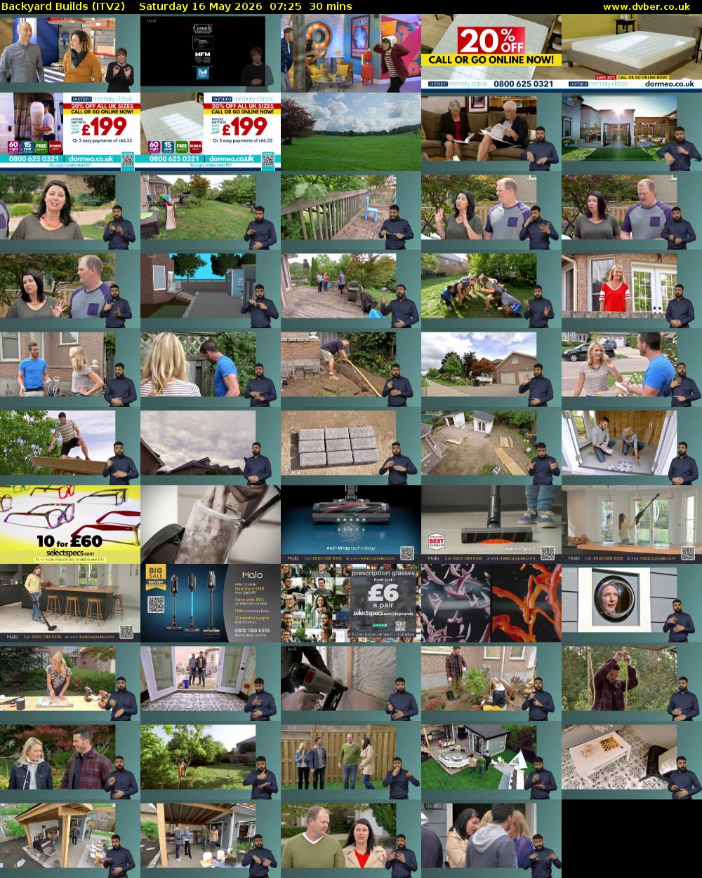 Backyard Builds (ITV2) Saturday 16 May 2026 07:25 - 07:55