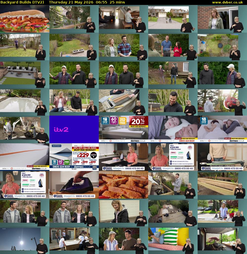 Backyard Builds (ITV2) Thursday 21 May 2026 06:55 - 07:20