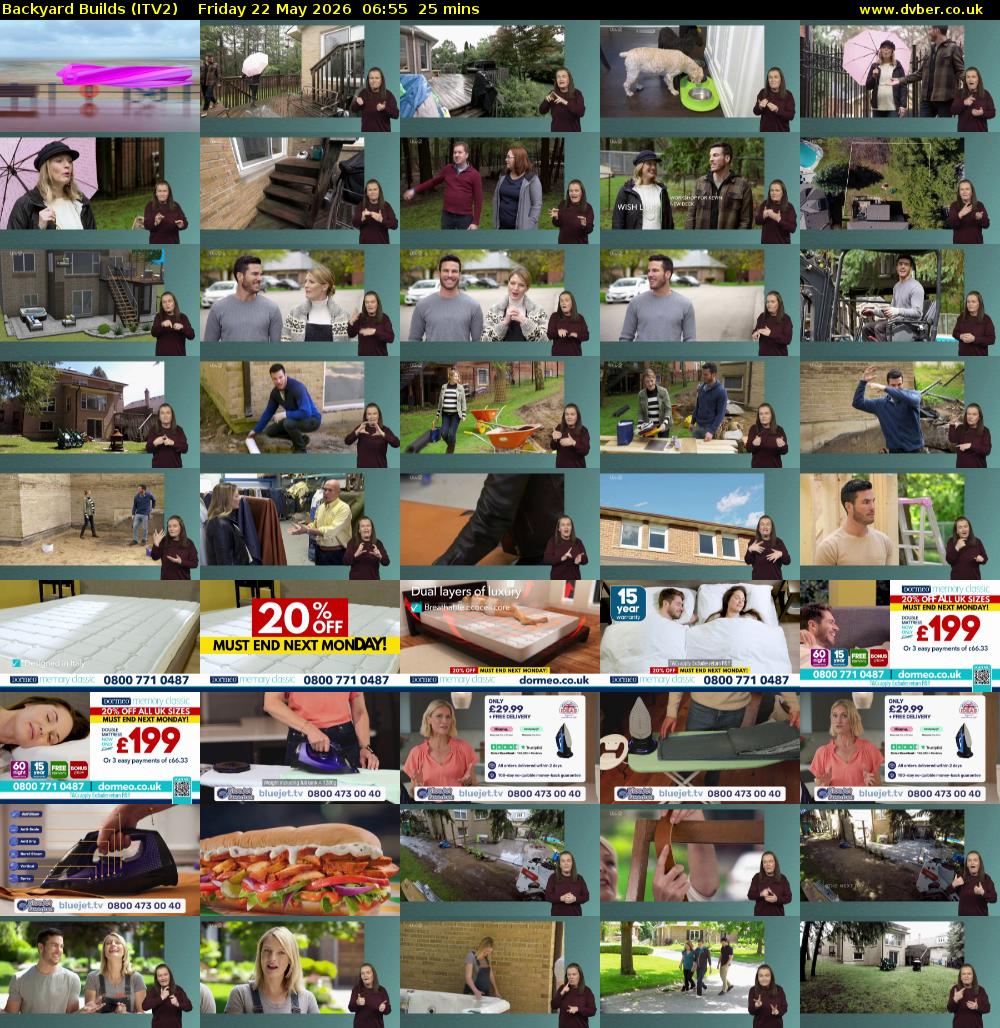 Backyard Builds (ITV2) Friday 22 May 2026 06:55 - 07:20