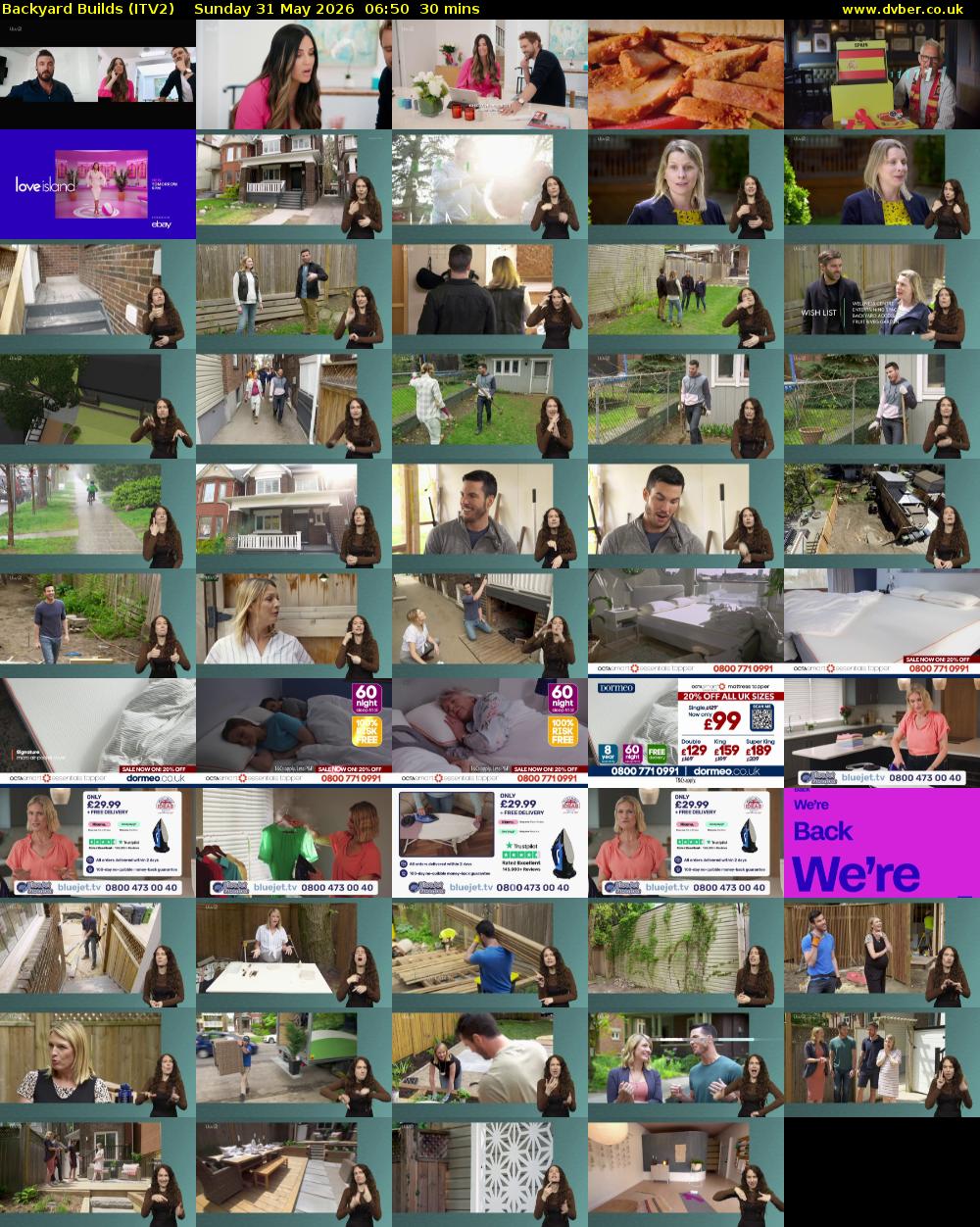 Backyard Builds (ITV2) Sunday 31 May 2026 06:50 - 07:20