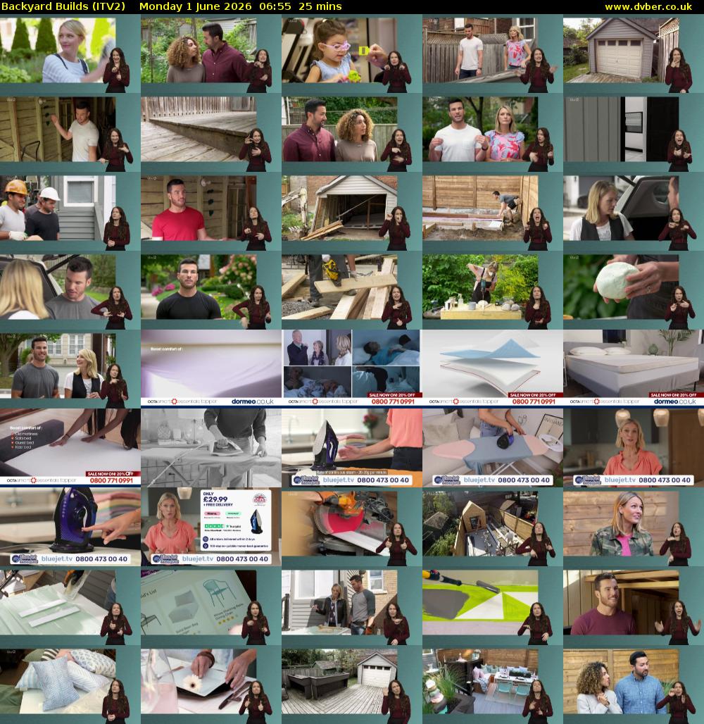 Backyard Builds (ITV2) Monday 1 June 2026 06:55 - 07:20