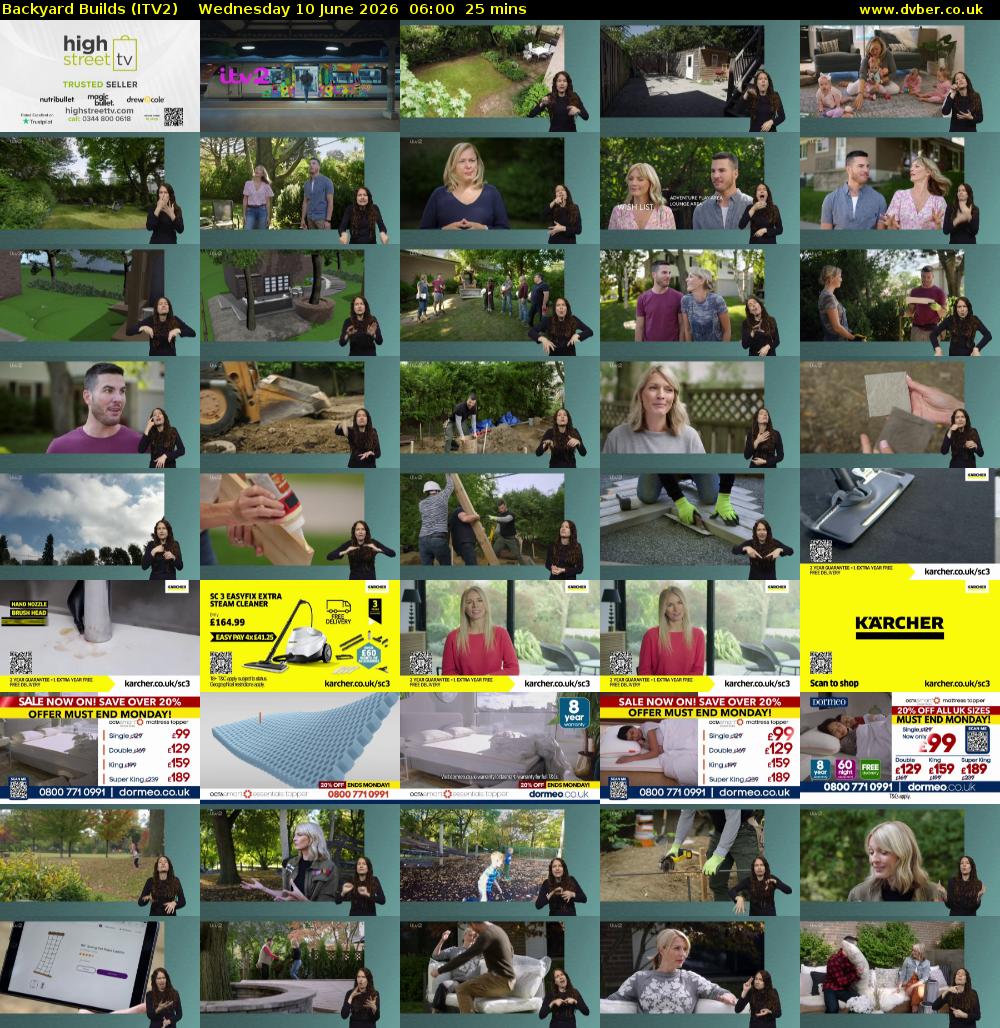 Backyard Builds (ITV2) Wednesday 10 June 2026 06:00 - 06:25