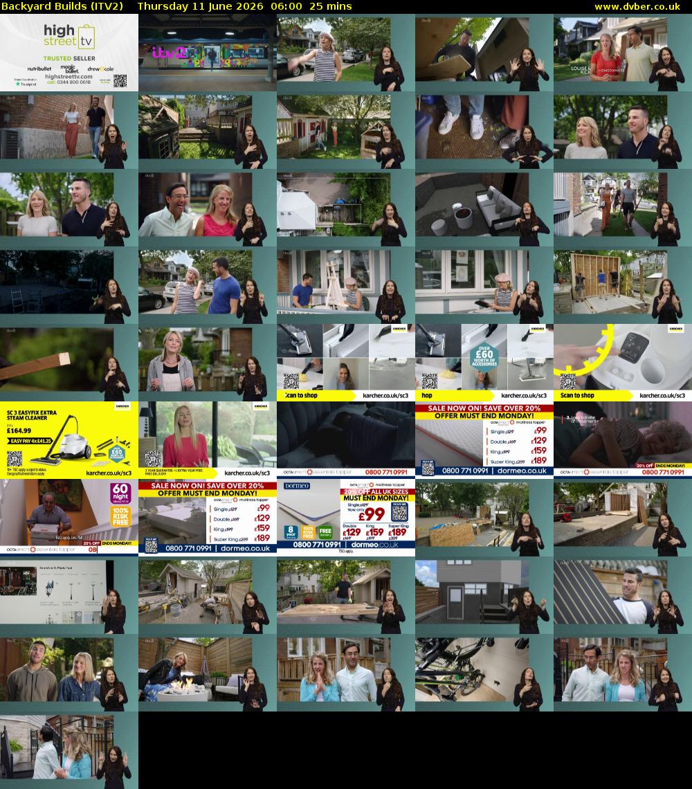 Backyard Builds (ITV2) Thursday 11 June 2026 06:00 - 06:25