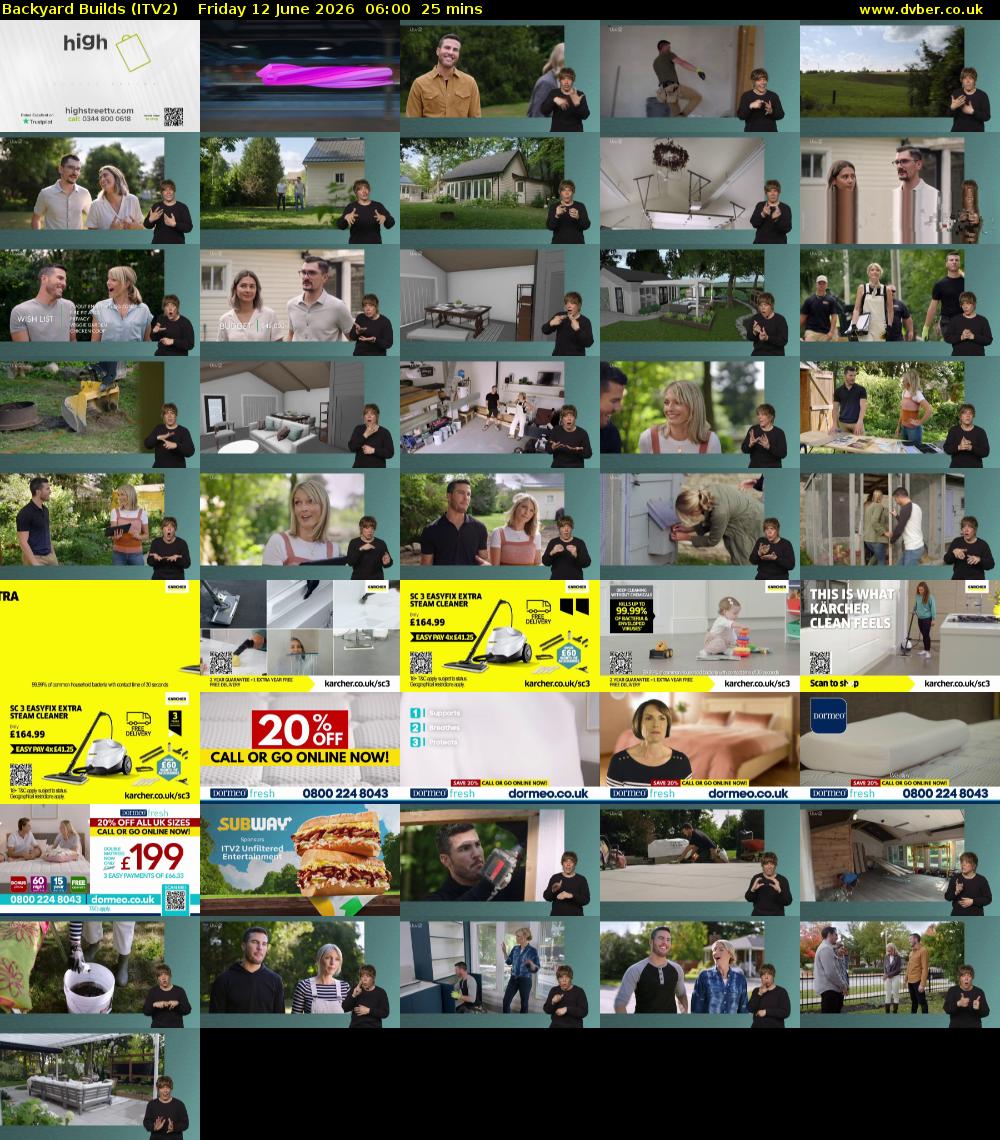 Backyard Builds (ITV2) Friday 12 June 2026 06:00 - 06:25