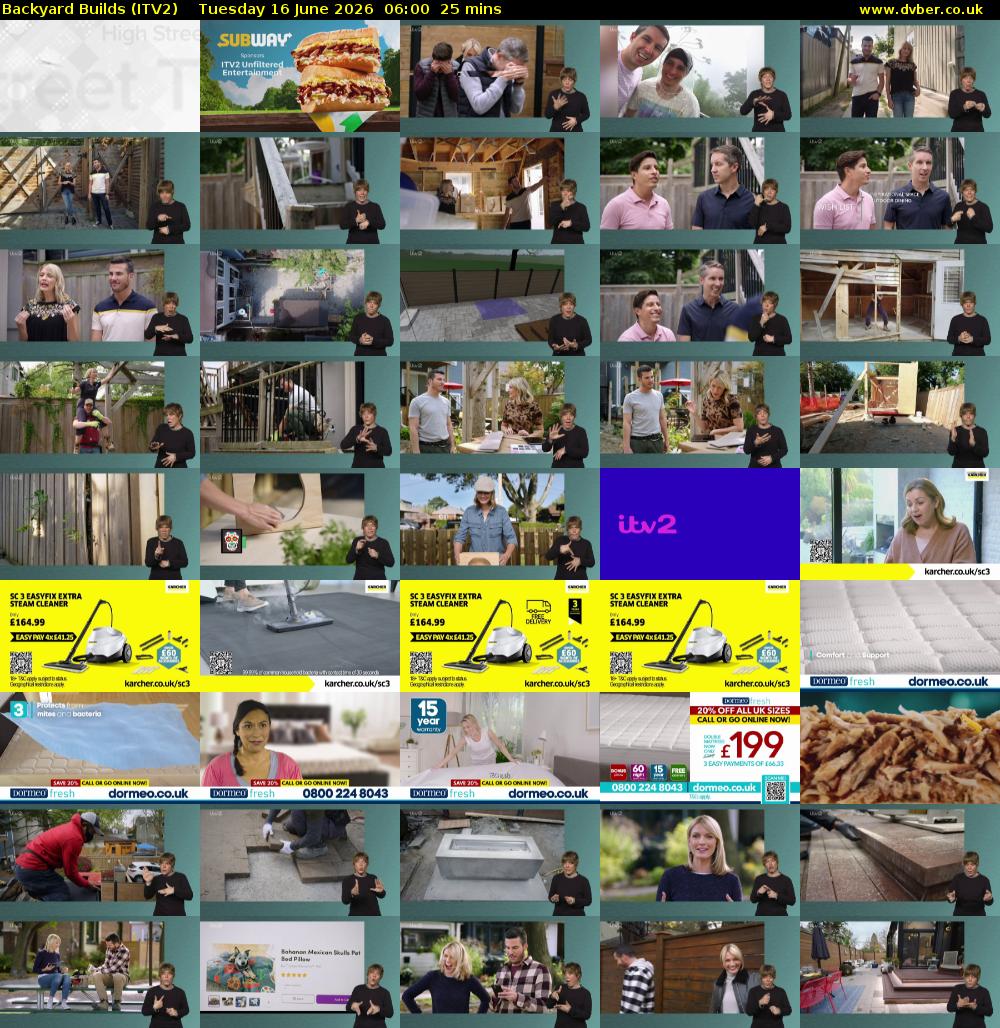 Backyard Builds (ITV2) Tuesday 16 June 2026 06:00 - 06:25