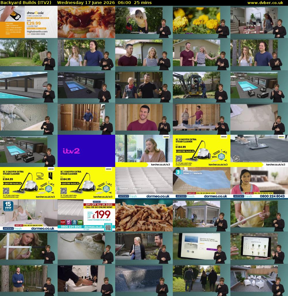 Backyard Builds (ITV2) Wednesday 17 June 2026 06:00 - 06:25