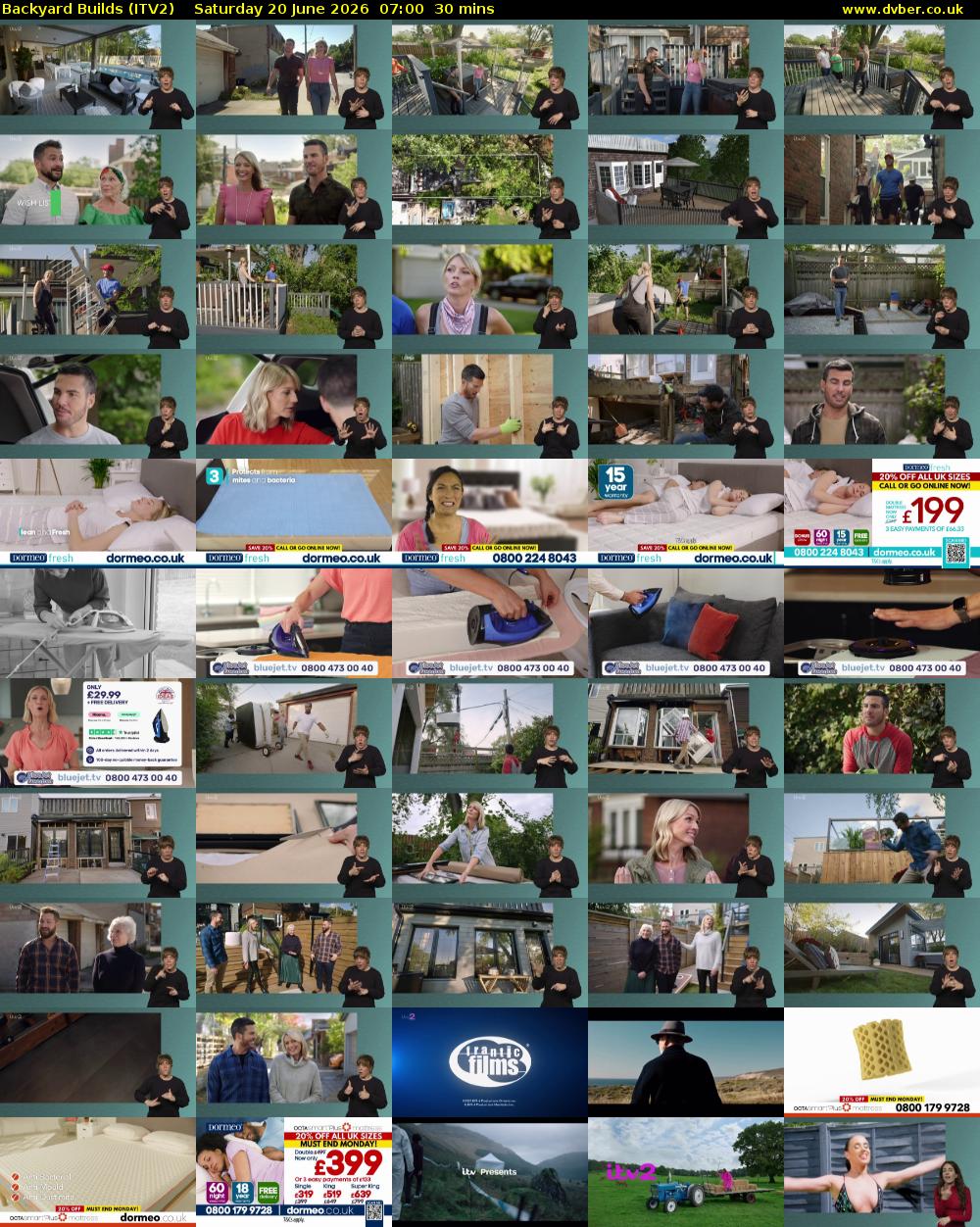 Backyard Builds (ITV2) Saturday 20 June 2026 07:00 - 07:30