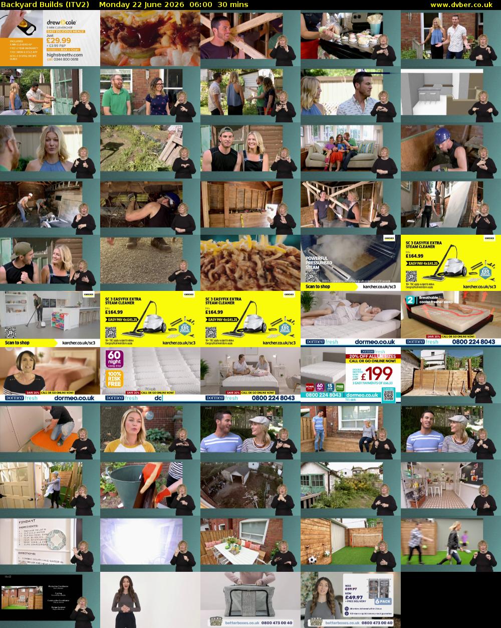 Backyard Builds (ITV2) Monday 22 June 2026 06:00 - 06:30