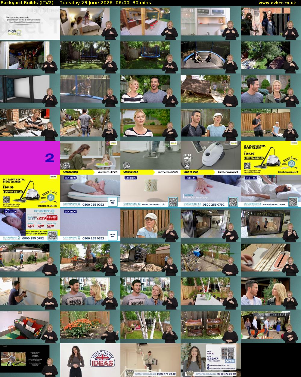 Backyard Builds (ITV2) Tuesday 23 June 2026 06:00 - 06:30