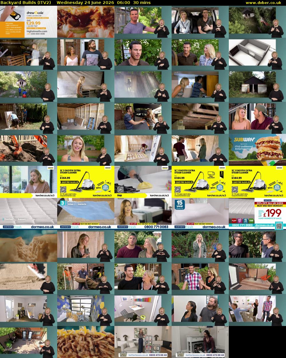 Backyard Builds (ITV2) Wednesday 24 June 2026 06:00 - 06:30