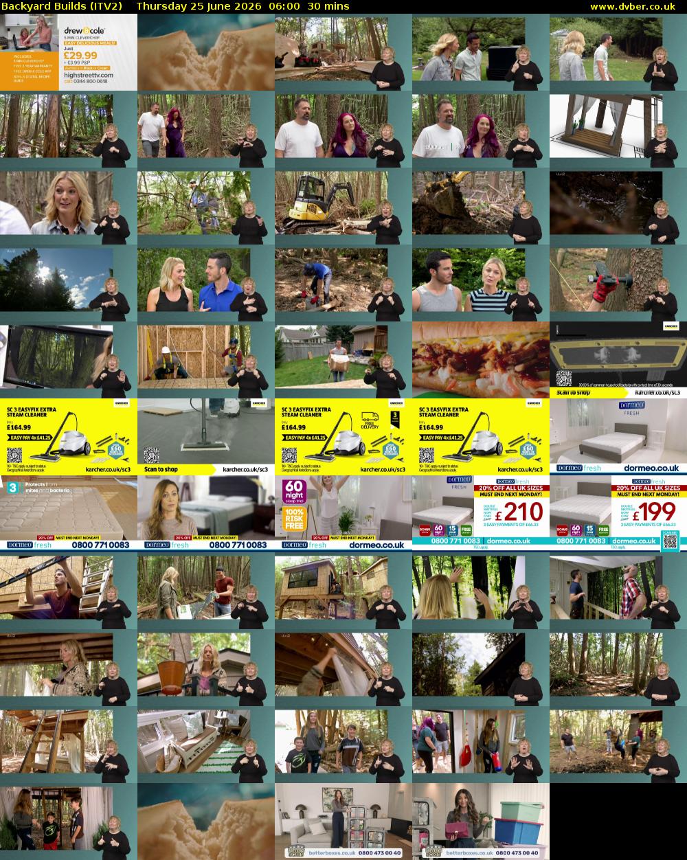 Backyard Builds (ITV2) Thursday 25 June 2026 06:00 - 06:30