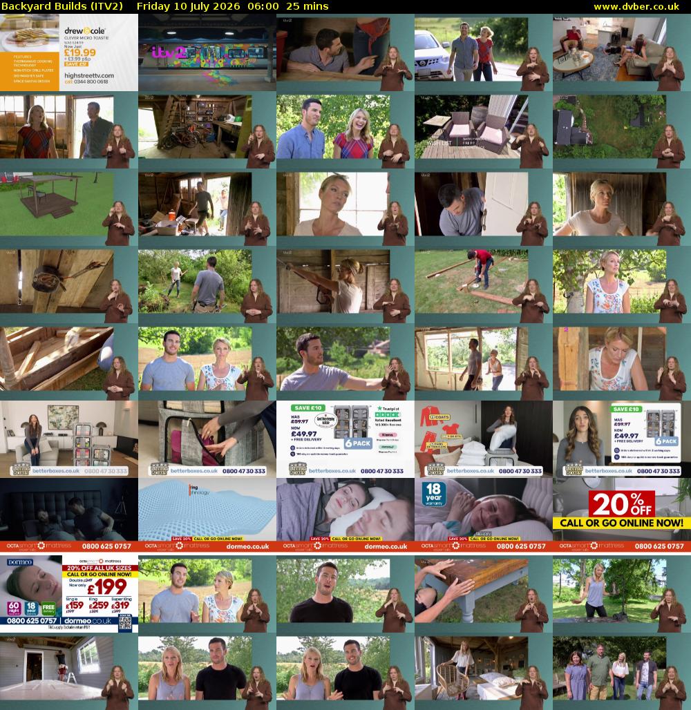 Backyard Builds (ITV2) Friday 10 July 2026 06:00 - 06:25