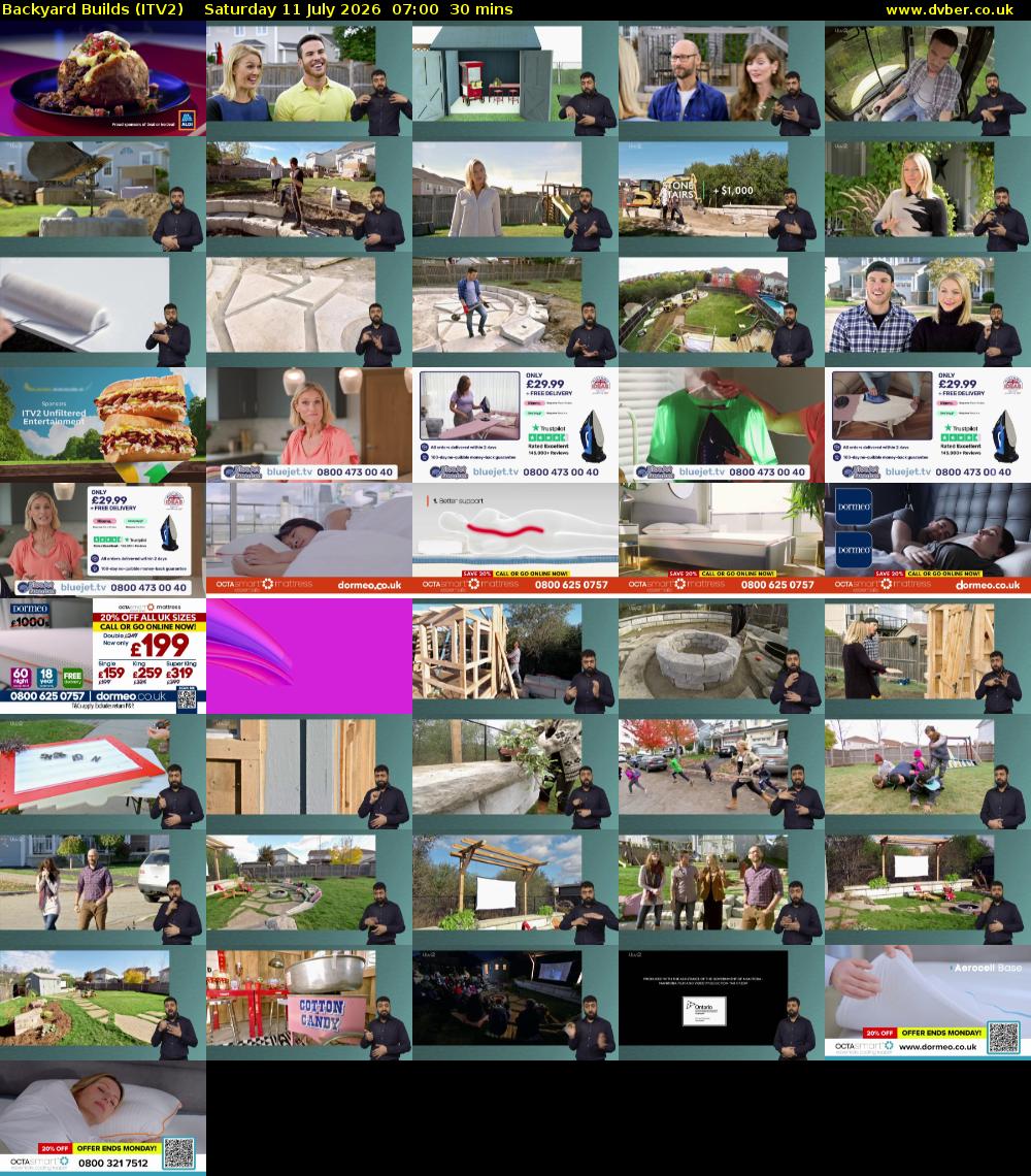 Backyard Builds (ITV2) Saturday 11 July 2026 07:00 - 07:30