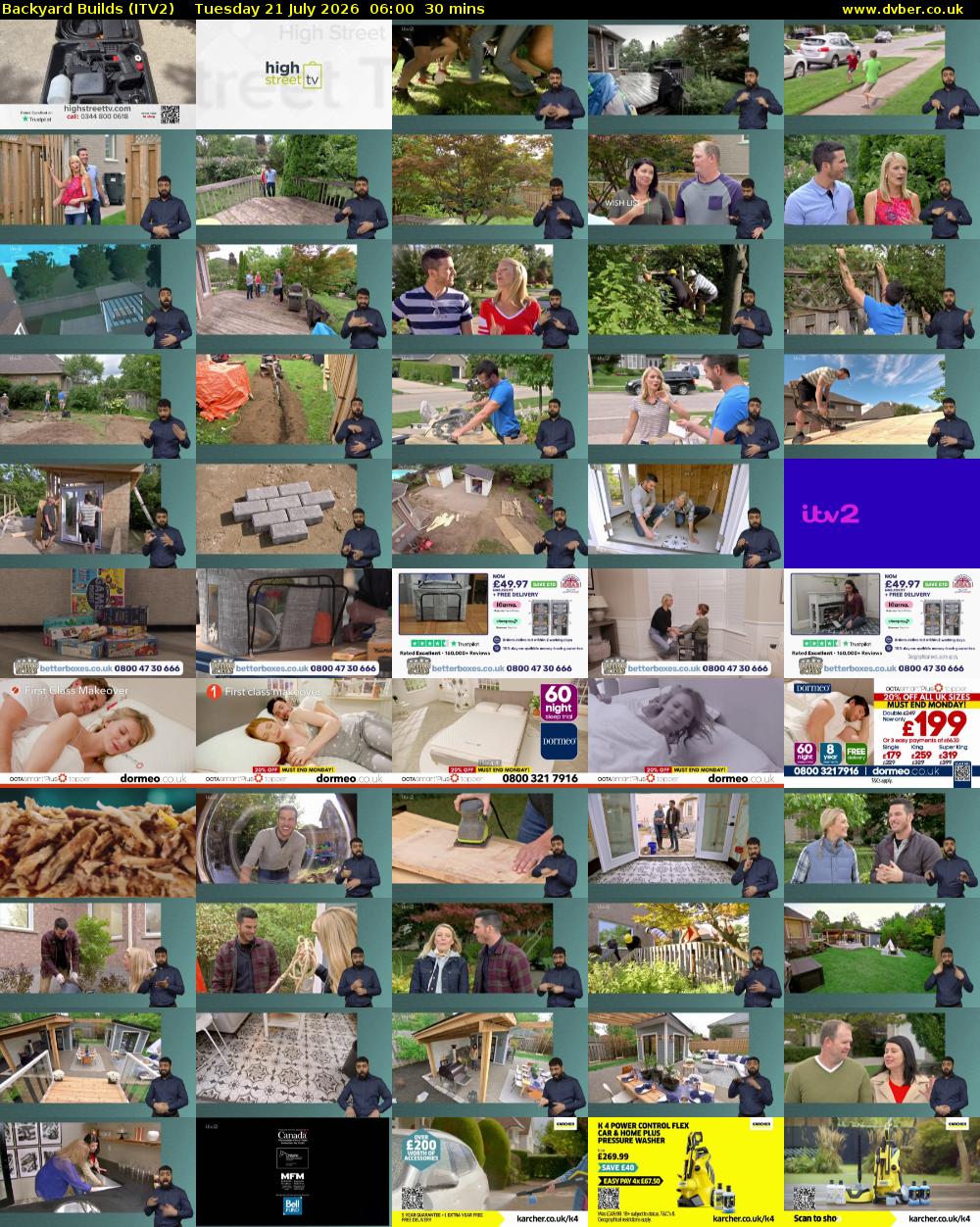 Backyard Builds (ITV2) Tuesday 21 July 2026 06:00 - 06:30